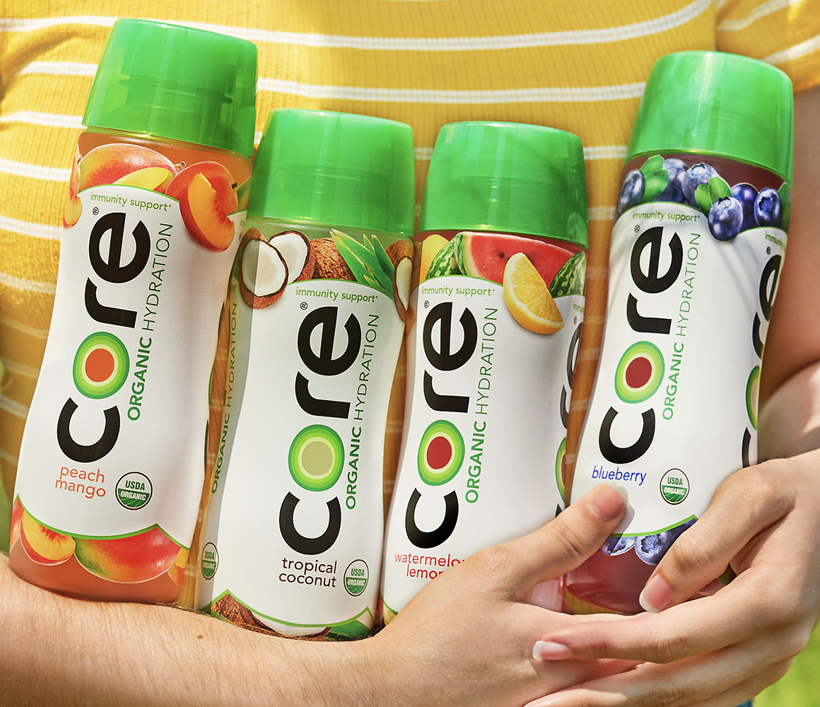 Newly formulated flavors of CORE Organic Hydration