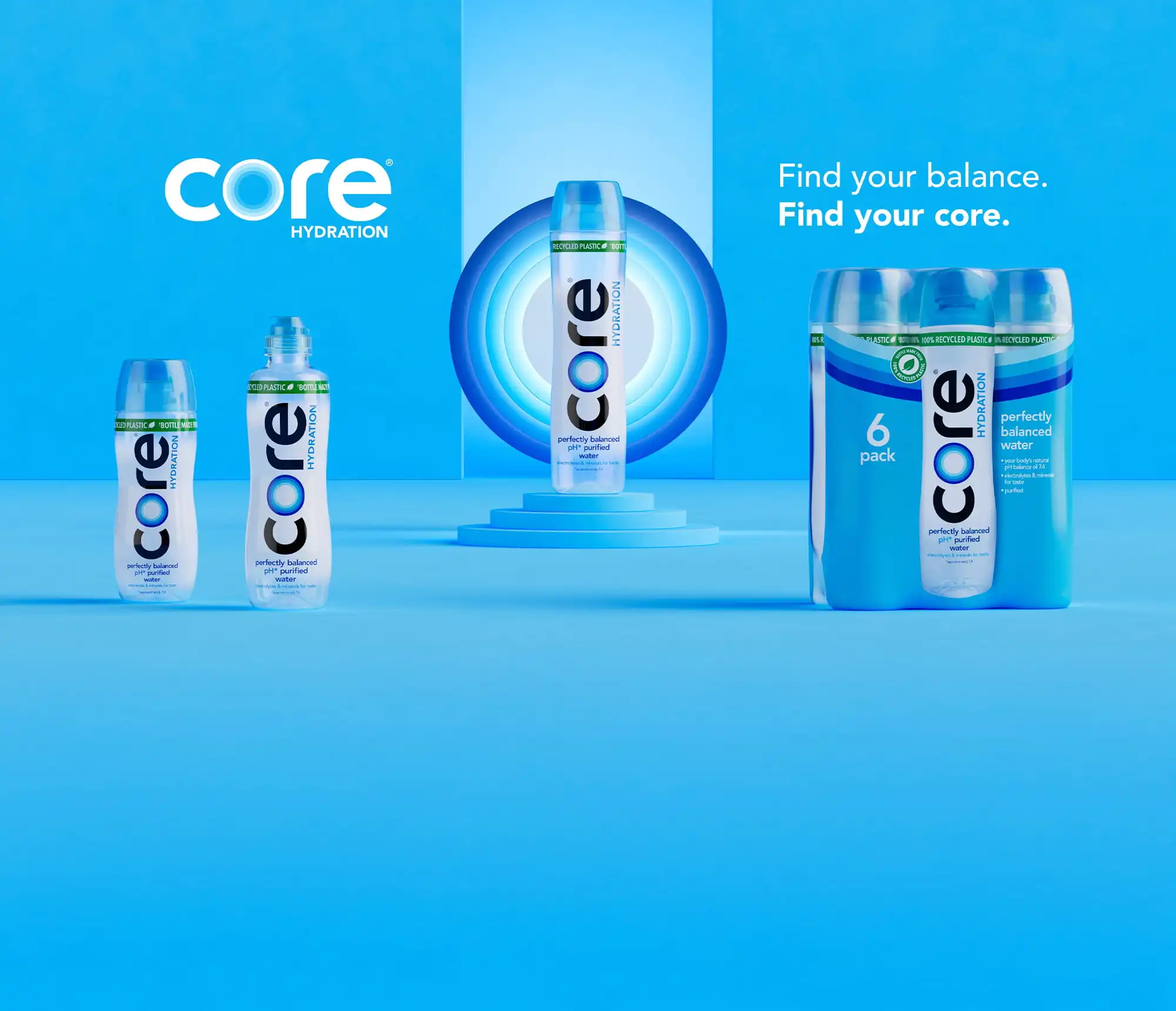 Core Hydration. Find your balance. Find your core. Promo